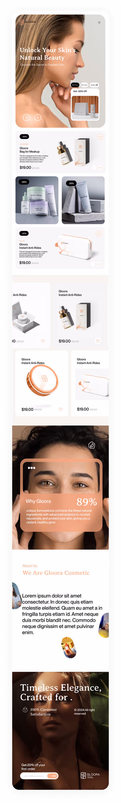 Presentación del producto Gloora